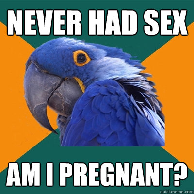 Never had sex am i pregnant?  Paranoid Parrot