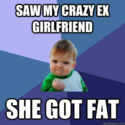 Saw my crazy ex girlfriend She got fat  Success Kid
