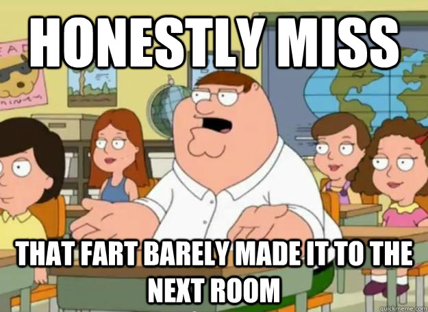honestly miss that fart barely made it to the next room  Peter Griffin Oh my god who the hell cares