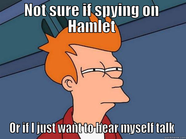 NOT SURE IF SPYING ON HAMLET OR IF I JUST WANT TO HEAR MYSELF TALK Futurama Fry