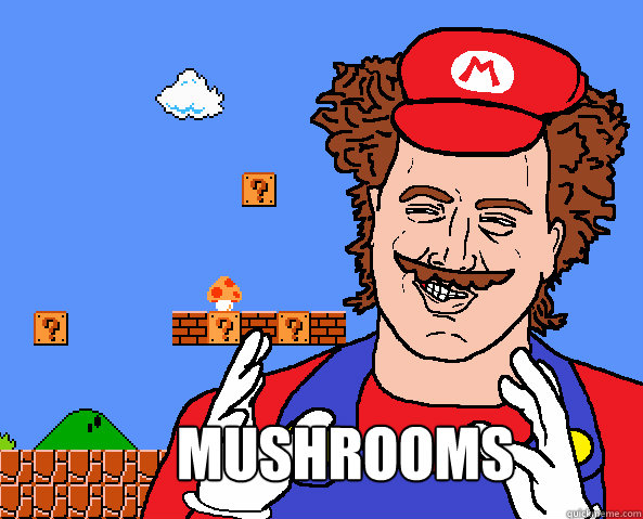  mushrooms -  mushrooms  alien guy mario