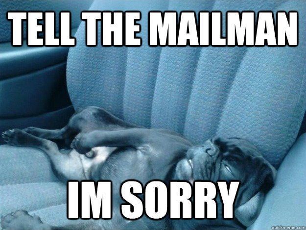 Tell the mailman im sorry  
