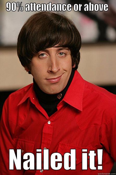 90% ATTENDANCE OR ABOVE NAILED IT! Pickup Line Scientist