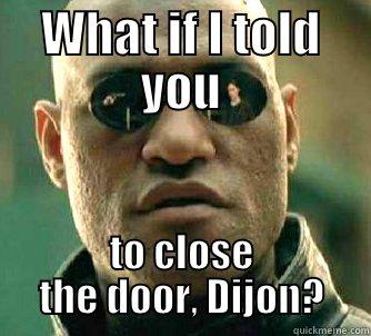 WHAT IF I TOLD YOU TO CLOSE THE DOOR, DIJON? Matrix Morpheus