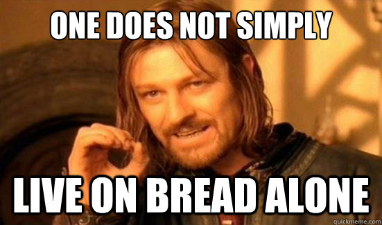One Does Not Simply live on bread alone  Boromir