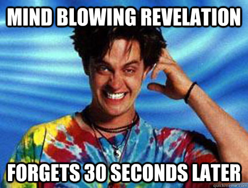 Mind Blowing Revelation forgets 30 seconds later  Introducing Stoner Ent