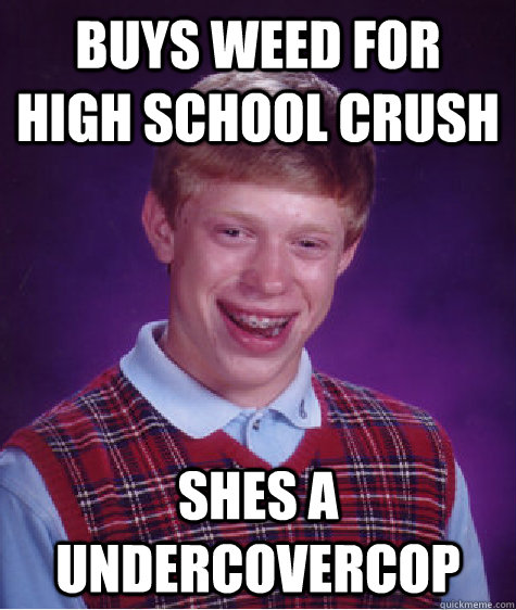 buys weed for high school crush shes a undercovercop  Bad Luck Brian