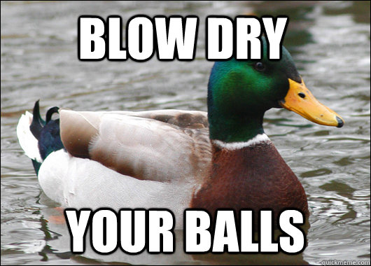 Blow dry your balls  Actual Advice Mallard