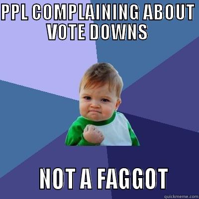 PPL COMPLAINING ABOUT VOTE DOWNS        NOT A FAGGOT     Success Kid