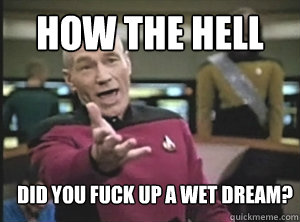 How the HELL Did you Fuck up a wet dream? - How the HELL Did you Fuck up a wet dream?  Annoyed Picard