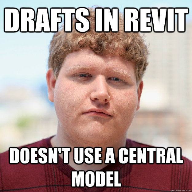 DRAFTS IN REVIT DOESN'T USE A CENTRAL MODEL  
