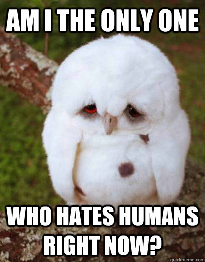 Am I The Only One who hates humans right now?  Depressed Owl