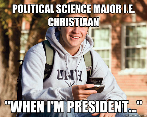 political science major I.E. Christiaan 