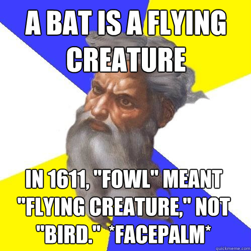 a bat is a flying creature in 1611, 