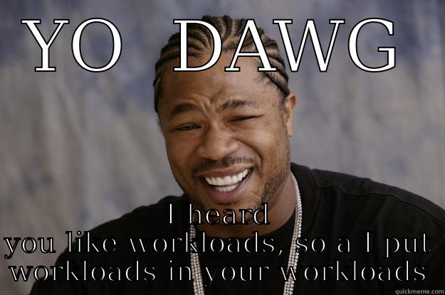 YO  DAWG I HEARD YOU LIKE WORKLOADS, SO A I PUT WORKLOADS IN YOUR WORKLOADS Xzibit meme