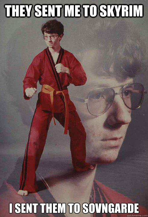they sent me to skyrim i sent them to sovngarde  Karate Kyle