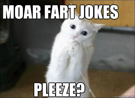 Moar Fart jokes Pleeze? - Moar Fart jokes Pleeze?  pretty please cat