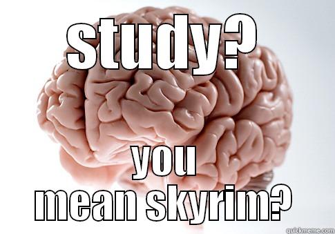 STUDY? YOU MEAN SKYRIM? Scumbag Brain