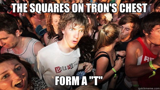 The squares on tron's chest Form a 