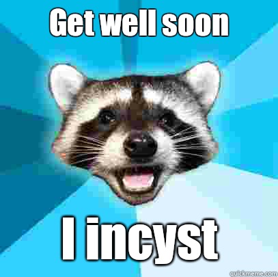 Get well soon I incyst  Lame Pun Coon