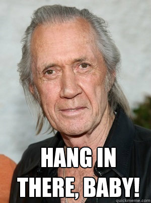  hang in there, baby!  David Carradine