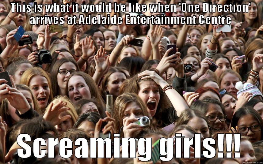 THIS IS WHAT IT WOULD BE LIKE WHEN 'ONE DIRECTION' ARRIVES AT ADELAIDE ENTERTAINMENT CENTRE SCREAMING GIRLS!!! Misc