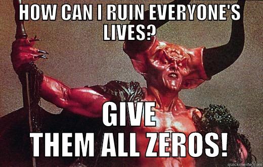 HOW CAN I RUIN EVERYONE'S LIVES? GIVE THEM ALL ZEROS! Misc