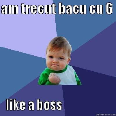 AM TRECUT BACU CU 6  LIKE A BOSS                      Success Kid