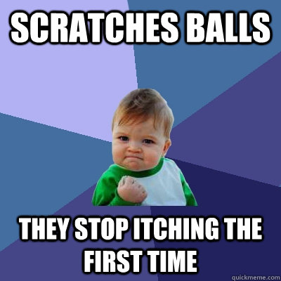 Scratches balls They stop itching the first time - Scratches balls They stop itching the first time  Success Kid