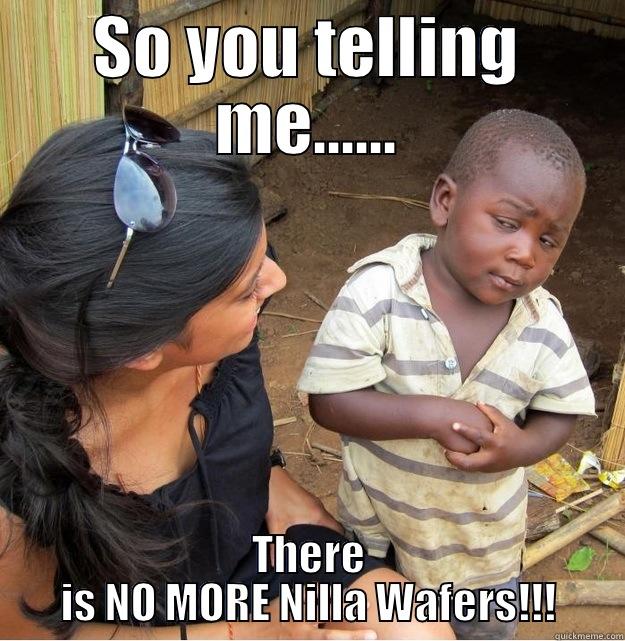 SO YOU TELLING ME...... THERE IS NO MORE NILLA WAFERS!!! Skeptical Third World Kid