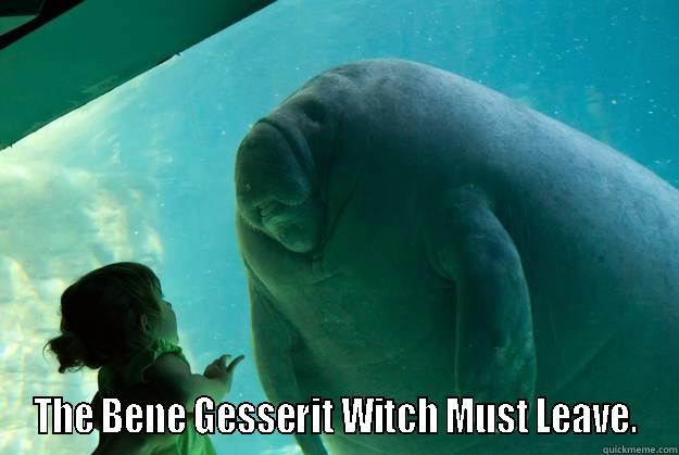  THE BENE GESSERIT WITCH MUST LEAVE. Overlord Manatee