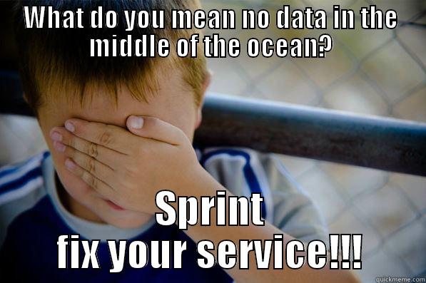 WHAT DO YOU MEAN NO DATA IN THE MIDDLE OF THE OCEAN? SPRINT FIX YOUR SERVICE!!! Confession kid