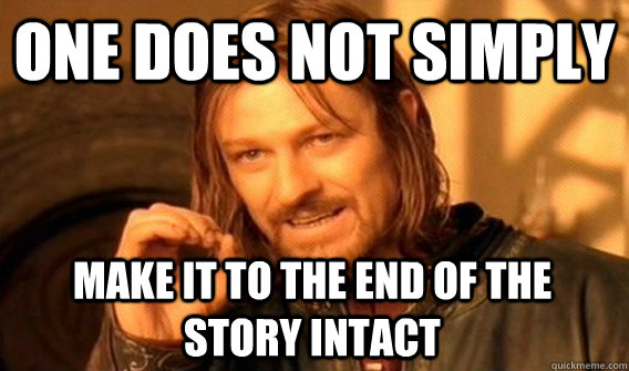ONE DOES NOT SIMPLY MAKE IT TO THE END OF THE STORY INTACT  One Does Not Simply