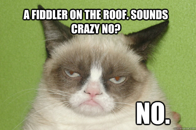 A fiddler on the roof. sounds crazy no? NO.  