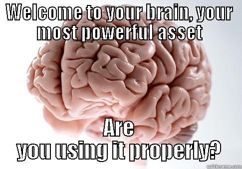 WELCOME TO YOUR BRAIN, YOUR MOST POWERFUL ASSET ARE YOU USING IT PROPERLY? Scumbag Brain
