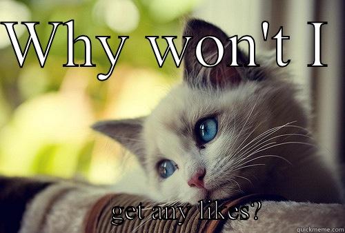 WHY WON'T I                           GET ANY LIKES?            First World Problems Cat