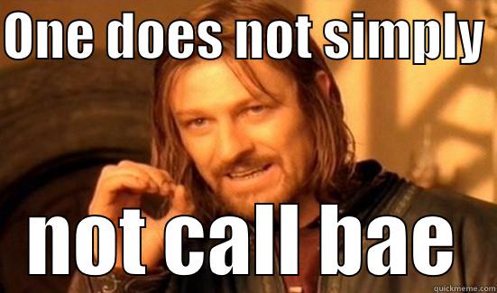 ONE DOES NOT SIMPLY  NOT CALL BAE Boromir