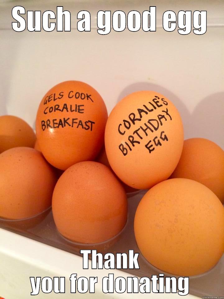 SUCH A GOOD EGG THANK YOU FOR DONATING Misc