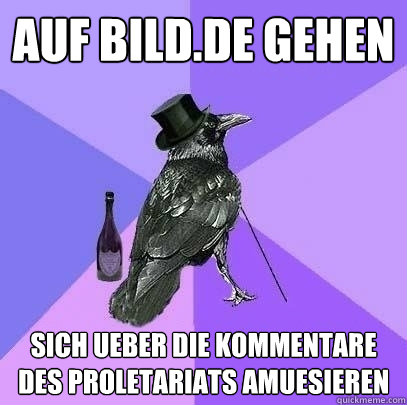 auf bild.de gehen sich ueber die kommentare des proletariats amuesieren  Rich Raven