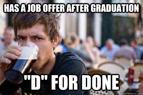Has a job offer after graduation 
