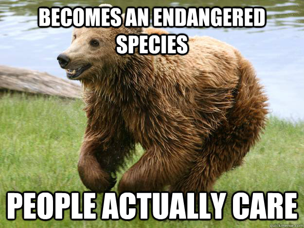 Becomes an Endangered species people actually care - Becomes an Endangered species people actually care  Misc
