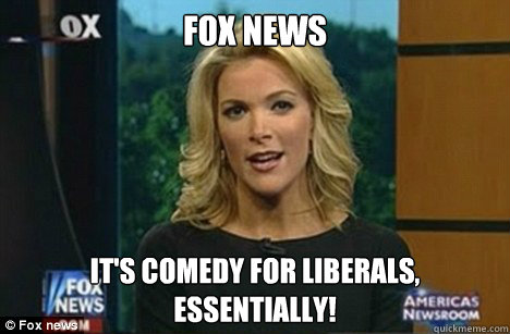 Fox News It's Comedy For Liberals,
Essentially!  Megyn Kelly