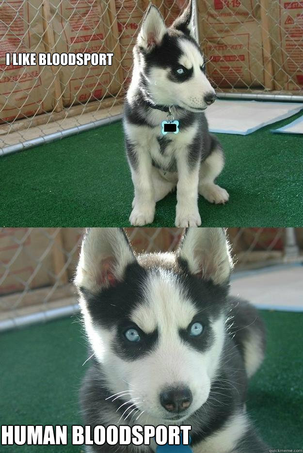 I like bloodsport Human bloodsport  Insanity puppy