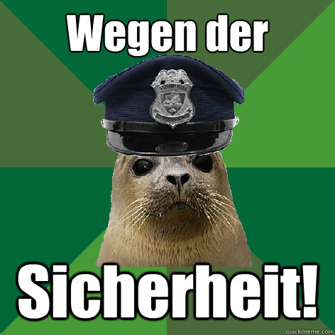 Wegen der  Sicherheit!  Security seal