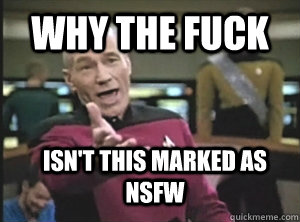 why the fuck isn't this marked as nsfw  Annoyed Picard