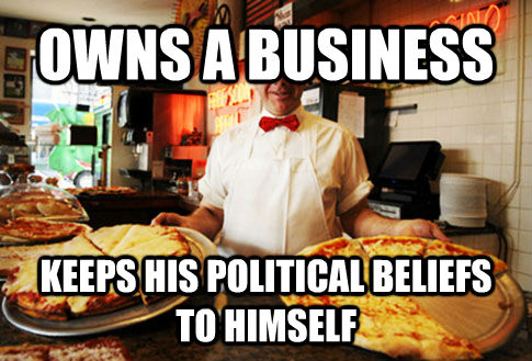 OWNS A BUSINESS  KEEPS HIS POLITICAL BELIEFS TO HIMSELF  