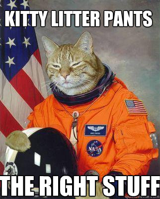 THE RIGHT STUFF KITTY LITTER PANTS - THE RIGHT STUFF KITTY LITTER PANTS  Astronaut cat