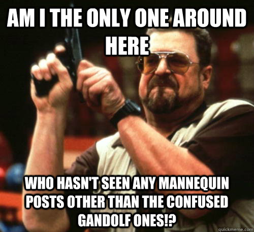 Am i the only one around here who hasn't seen any mannequin posts other than the confused Gandolf ones!?    Am I The Only One Around Here