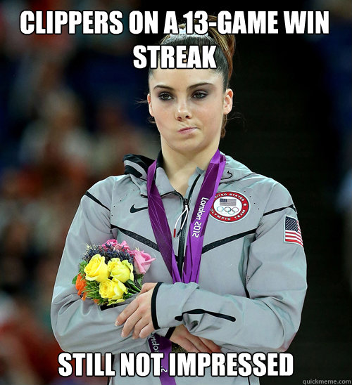 Clippers on a 13-game win streak still not impressed  McKayla Not Impressed