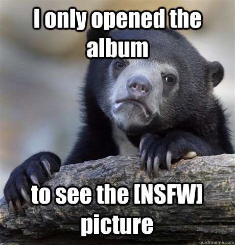 I only opened the album to see the [NSFW] picture - I only opened the album to see the [NSFW] picture  Confession Bear